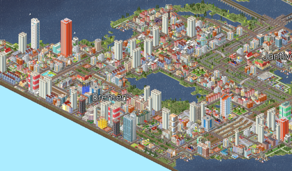 Bremen (named after a YouTube series I watch sometimes) is the largest city in the Eastern Half of BH. It has its own industrial area on its far east (not shown) and train terminus called the Bremen Terminus.