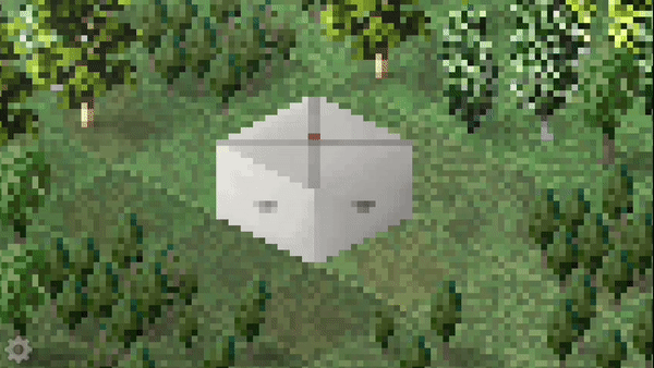 The cube unfolds it legs which drill into the ground and lower the cube. While the cube is in the ground, it can't move until it the legs pull it back out of the ground.