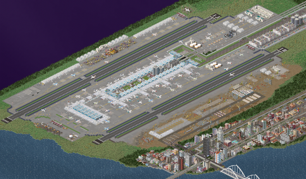 This is part of a realistic mega-city  that I'm currently building. The airport is almost up to scale with the runways measuring about 1.5-1.7km long.