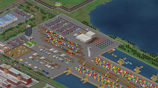 Modern container terminal and hospital