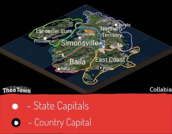 Political map showing states and their capitals