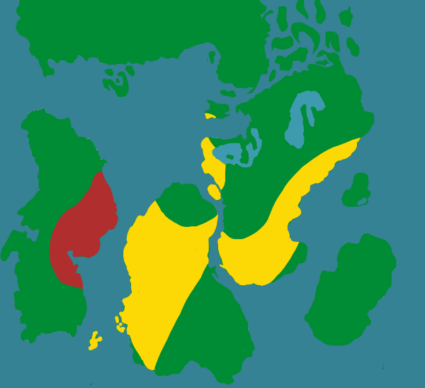 Golden Yellow - Territories of Bani Ahmadi Kingdom (1413-1755 AD)<br />Maroon Red - Territories of 2nd Generation of Mu'ayyiz Kingdom (1416-1601 AD)