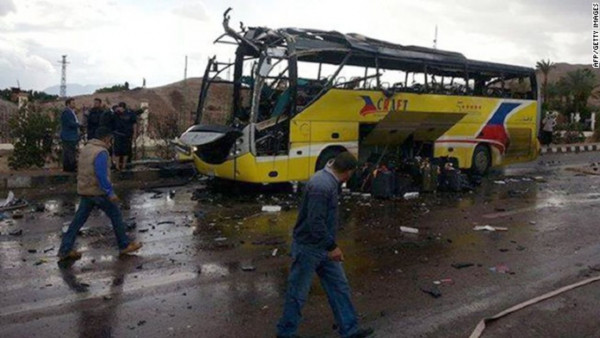 View of the attacked bus